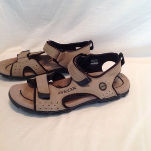 GEOX Respira mens leather comfort trail sandal,LNC